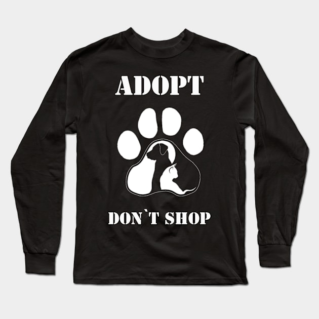 Adopt Don't Shop - Dog Lovers Dogs Long Sleeve T-Shirt by fromherotozero